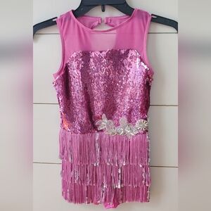 Weissman Pink Sequin Fringe Kids Costume